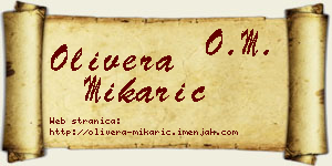 Olivera Mikarić vizit kartica